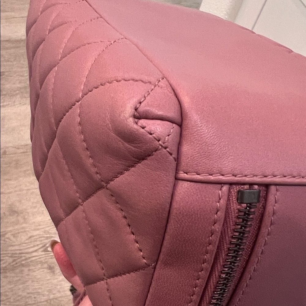Chanel Trendy CC Top Handle Bowling Bag Quilted Medium Mauve Pink Lilac - Picture 9 of 17